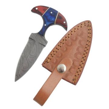 Wild Turkey Handmade Real Damascus Push dagger (DM-3322)